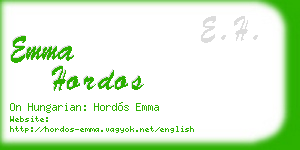 emma hordos business card