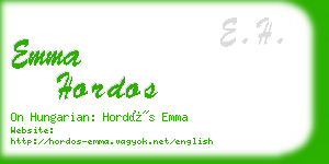 emma hordos business card